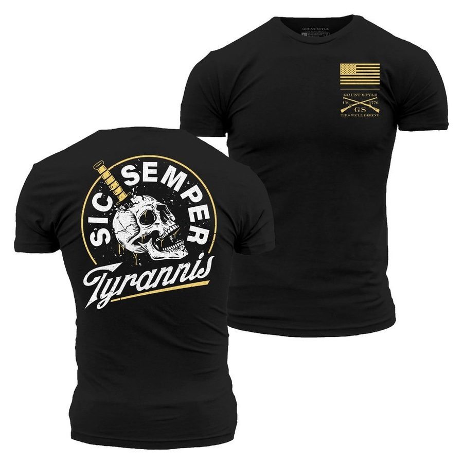 Sic Semper T-Shirt for Men - Classic Black Cotton Tee - Perfect for Casual Wear, Street Style & Everyday Outfits