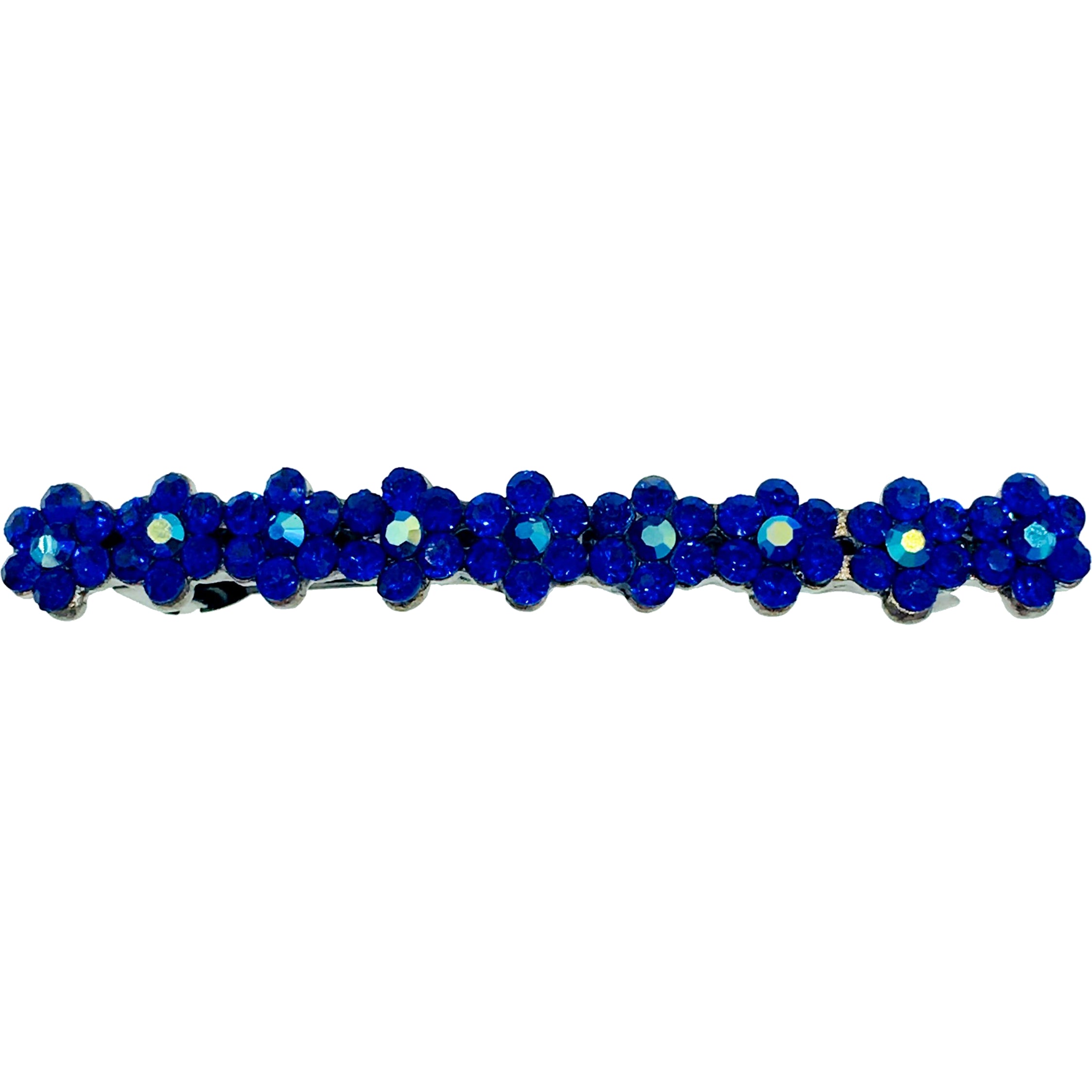 Swarovski Crystal Small Daisy Barrette Hair Clip - Black Base with Blue, Pink, Red, Purple, Green, Gray, Brown & AB Colors | Perfect for Weddings, Parties & Everyday Hair Accessories