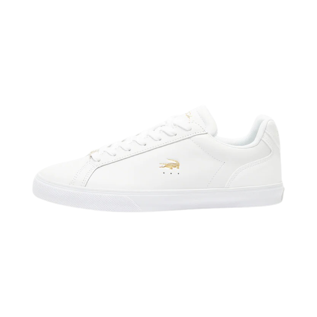 Lacoste Women's Lerond Pro 2223 Sneakers - White & Gold Luxe Leather Tennis Shoes for Women | Comfortable Casual & Sporty Lifestyle Footwear