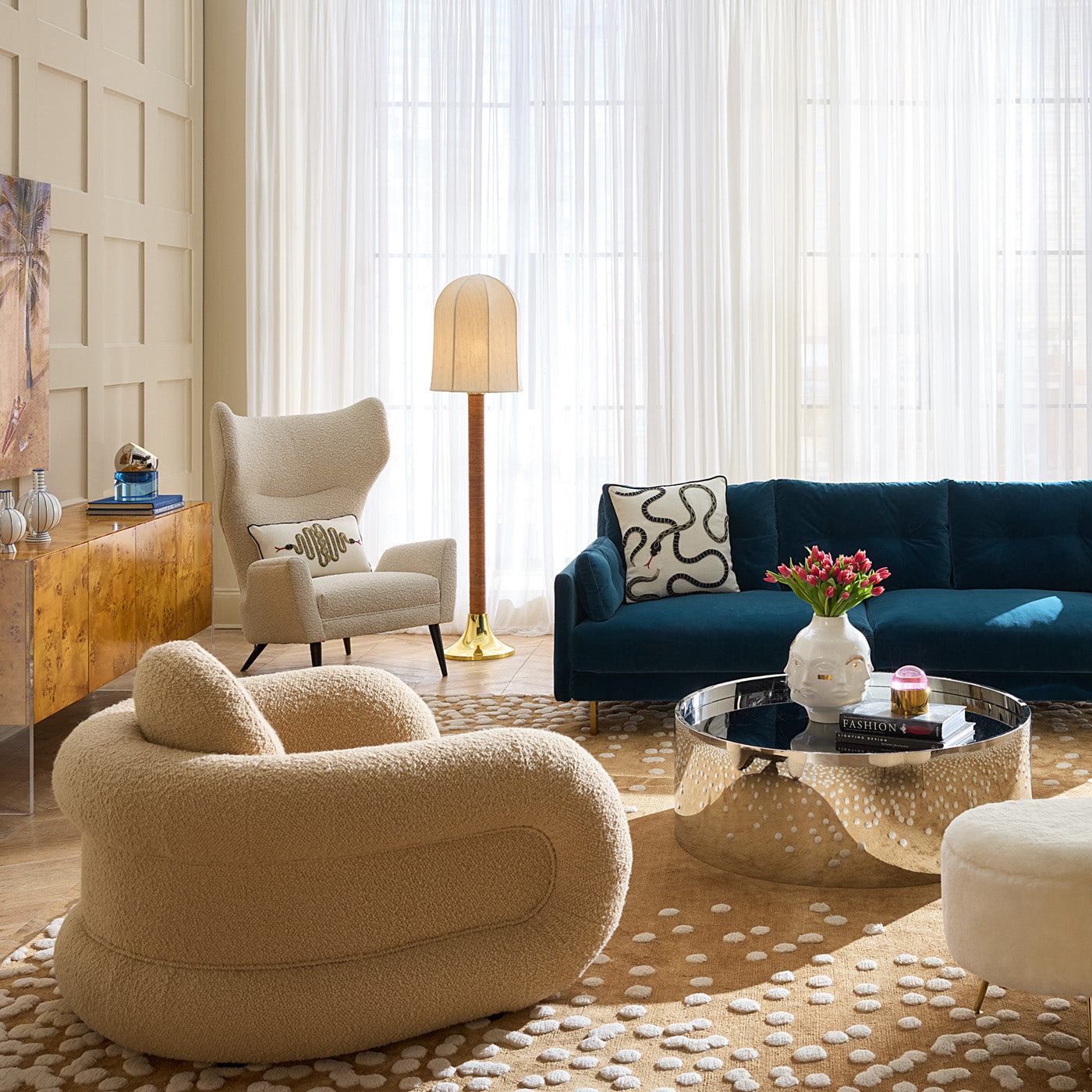 Modern Pompidou Lounge Chair - Mid Century Design, Comfortable & Stylish for Living Room, Bedroom, or Office - Perfect for Relaxing & Reading