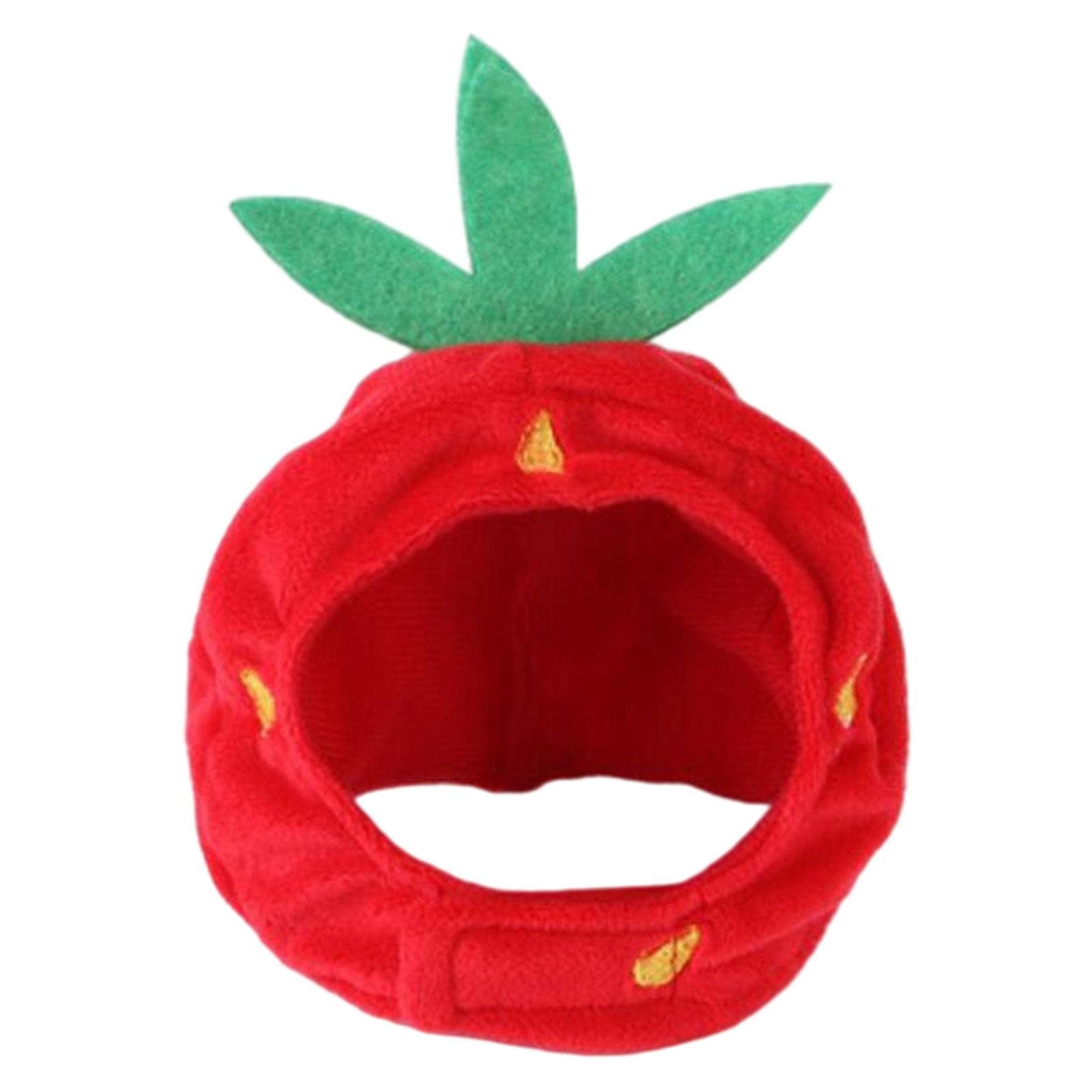 Baoblaze Winter Warm Pet Hat - Cute Funny Dog Cat Headwear for Costume, Dress Up, Birthday Party & Halloween Cosplay - Strawberry Design | Perfect for Cold Weather, Pet Fashion & Holiday Celebrations