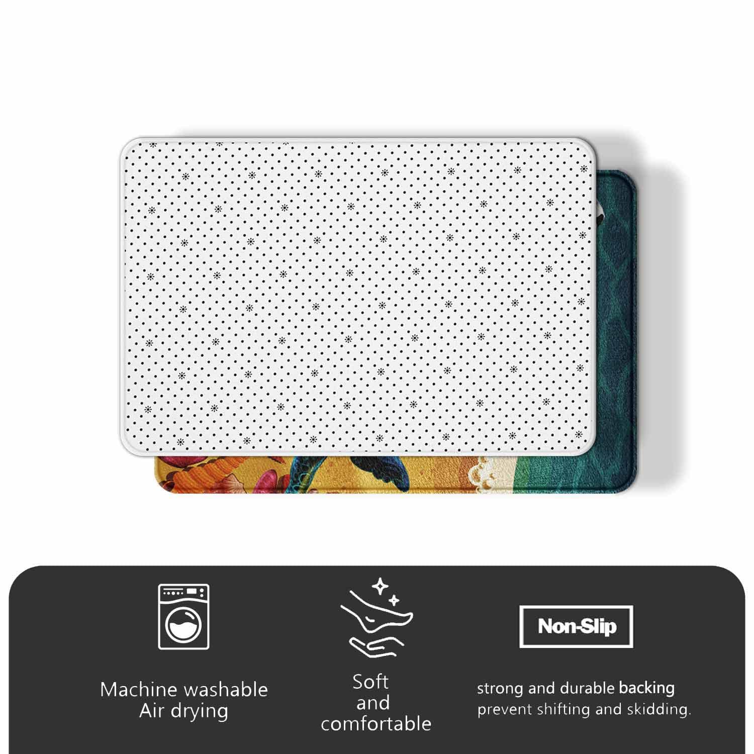 Cute Gnome Happy Camping Bath Mats - Non-Slip Water Absorbent Bathroom Rugs for Kids, Farmhouse & Rustic Decor (16