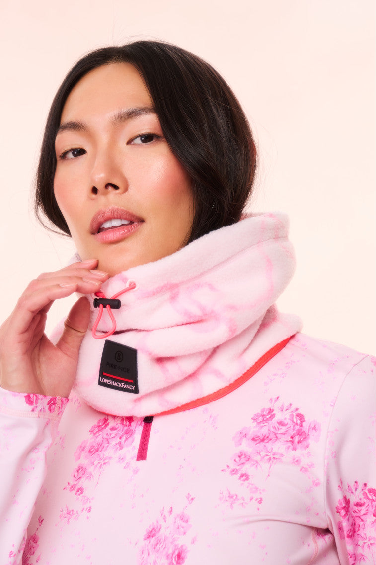 BOGNER FIRE+ICE x LoveShackFancy Arian Neck Gaiter - Winter Scarf for Women, Fashionable Fleece Neck Warmer for Skiing, Snowboarding & Outdoor Activities