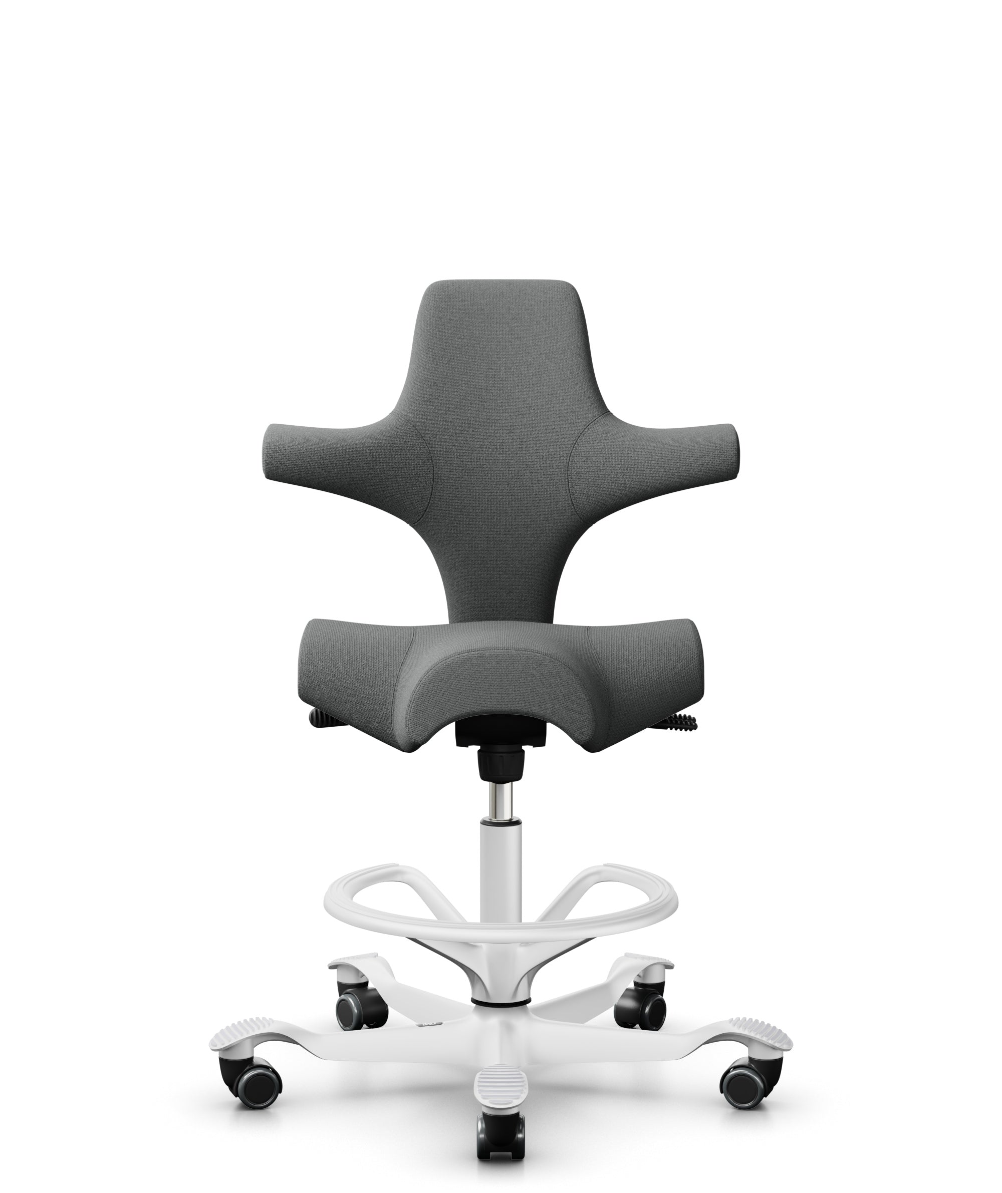 HÅG Capisco 8106 Ergonomic Office Chair - White with Cura Dark Grey - Adjustable Posture Support for Home Office, Gaming & Workspace Comfort
