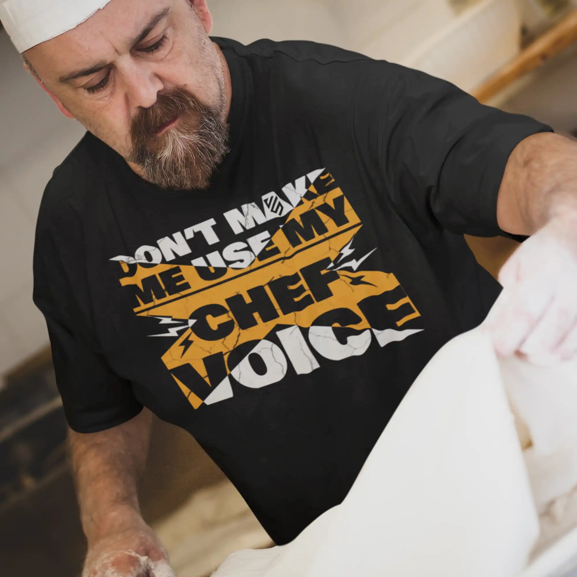 Funny Chef T-Shirt - Don't Make Me Use My Chef Voice - Kitchen Humor Apparel for Cooking Enthusiasts - Perfect for Chefs, Home Cooks & Culinary Students