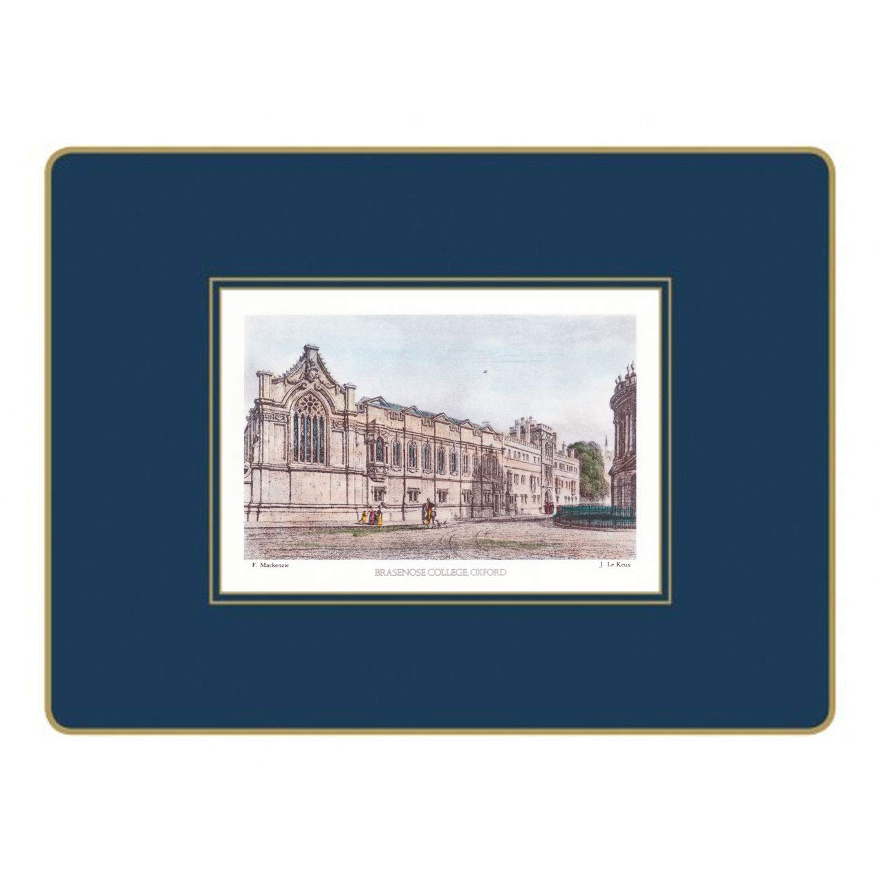 Oxford University Scenic Placemats Set of 4 - 11.73 x 8.74 Inch Elegant Table Decor for Dining Room, Kitchen & Home Entertaining - Lady Clare Collection