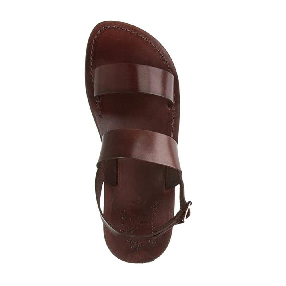 Golan Men's Leather Two Strap Sandals - Comfortable Casual & Outdoor Walking Sandals for Beach, Travel, and Summer Wear
