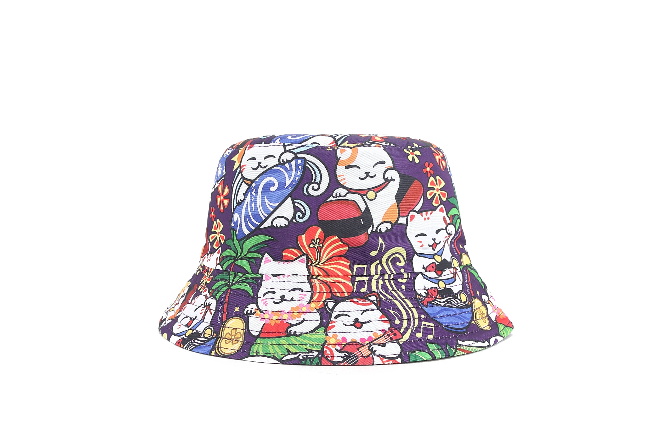 Kids Neko Purple Bucket Hat - Cute & Stylish Sun Protection for Boys & Girls - Perfect for Outdoor Play, Beach Trips & Summer Adventures