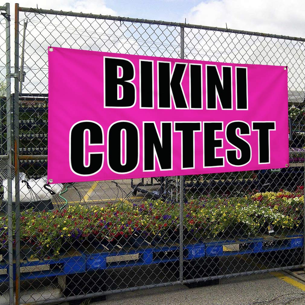 Custom Vinyl Banners for Outdoor Advertising - Weatherproof Bikini Contest & Yard Signs with 10 Grommets (60x144 Inches) - Perfect for Events, Business Promotion & Industrial Use