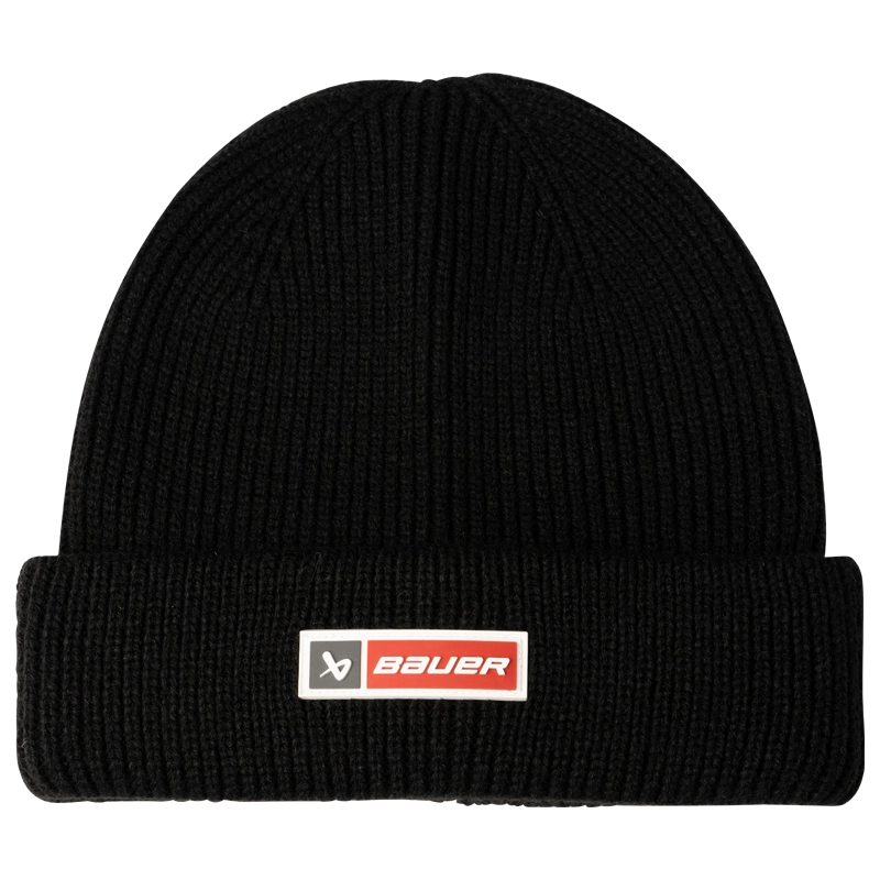 Bauer Patch Toque Beanie Hat for Men & Women - Warm Winter Skull Cap with Embroidered Logo - Perfect for Skiing, Snowboarding & Outdoor Activities