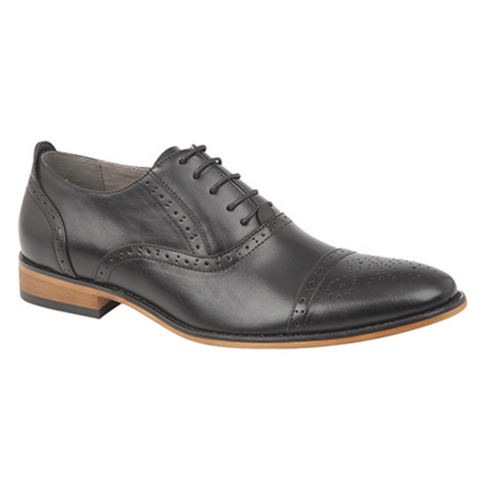 Goor Men's Capped Lace Oxford Brogue Shoes - Classic Formal Dress Shoes for Business, Wedding & Office Wear