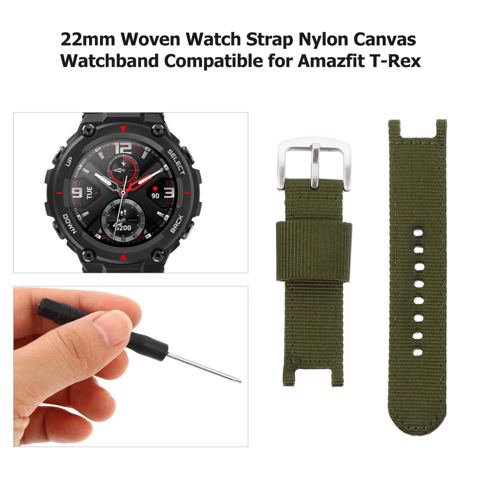 Premium Nylon Smart Watch Band - Durable & Waterproof Strap for Apple Watch, Samsung Galaxy, Fitbit - Perfect for Fitness, Swimming & Everyday Wear