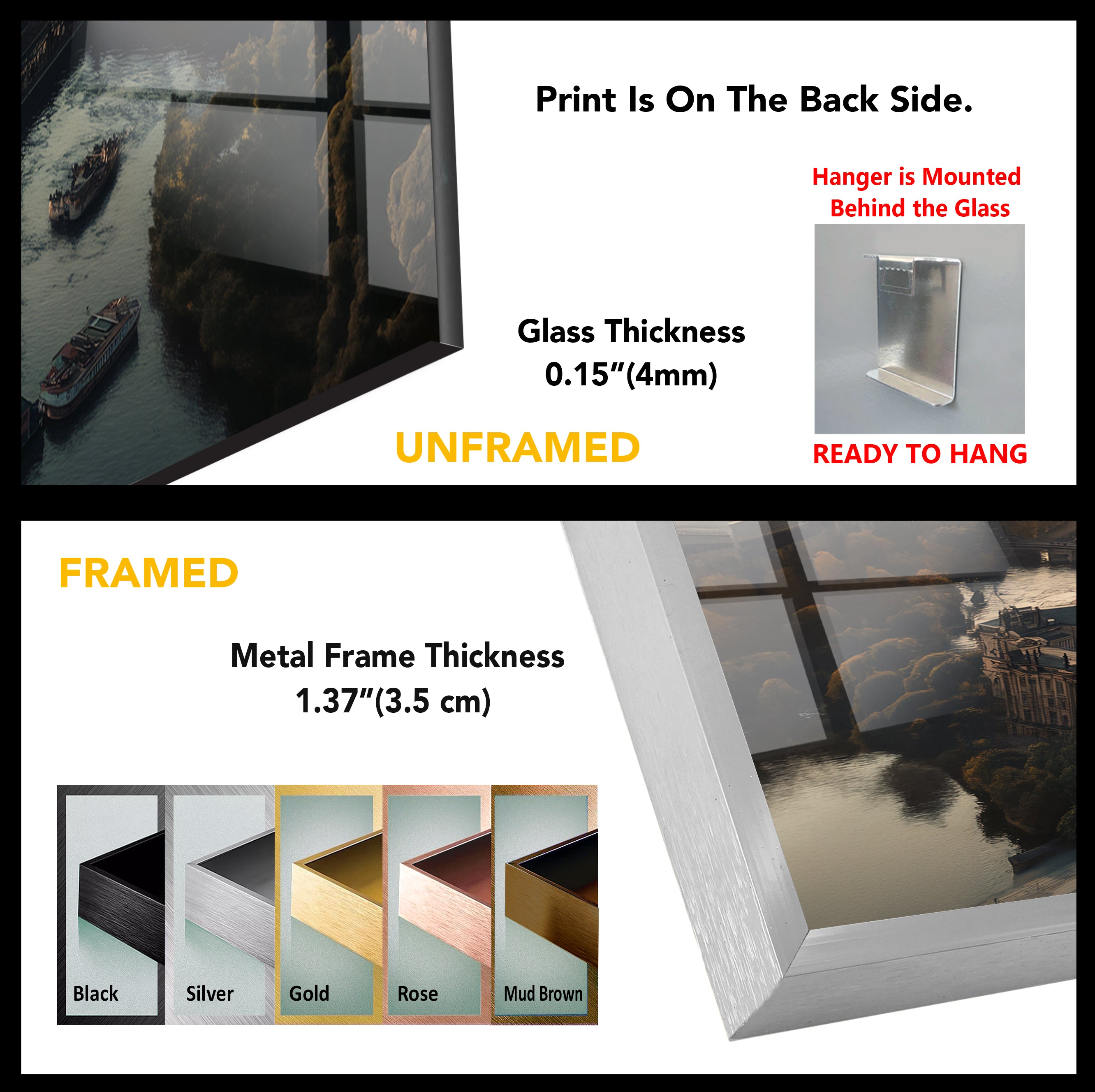 Berlin Sunset Glass Wall Art - Handmade Modern Home Decor for Living Room, Bedroom & Office - Perfect Gift for Housewarming & Holidays