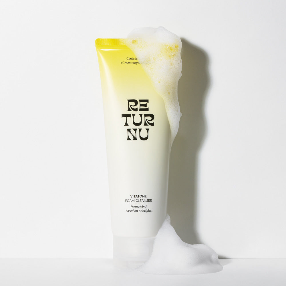 RETURNU Vitatone Foam Cleanser 120ml - Gentle Facial Foam Cleanser for Sensitive Skin | Daily Face Wash for Men & Women | Perfect for Morning & Night Skincare Routine