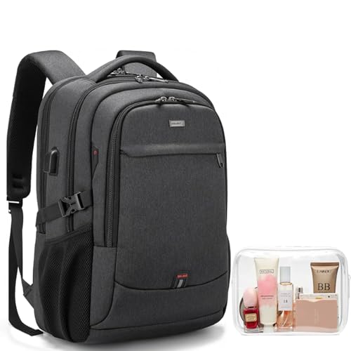 Backpack With Clear Cosmetic Toiletry Bag