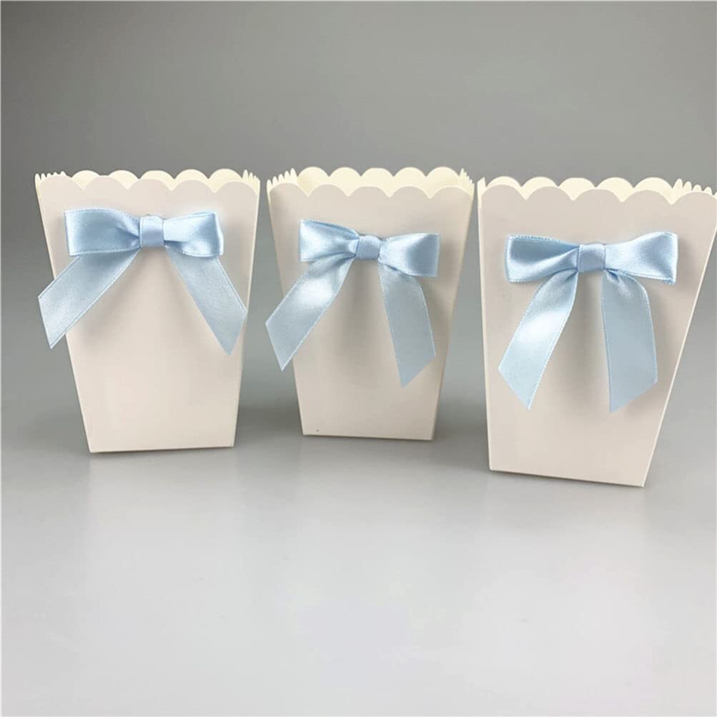 Kisangel 12-Piece Movie Theater Popcorn Box Set - Reusable Snack Containers for Candy, Popcorn & Treats with Decorative Blue Bow | Perfect for Parties, Movie Nights & Home Decor