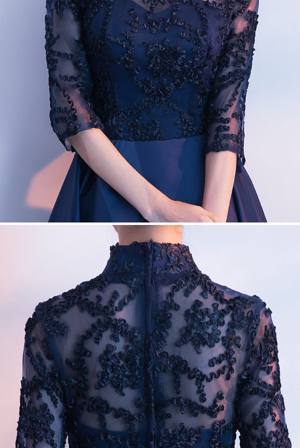 Elegant Red and Blue High-Low Hem Qipao Cheongsam Party Dress for Women - Perfect for Evening Galas, Weddings, and Cultural Events