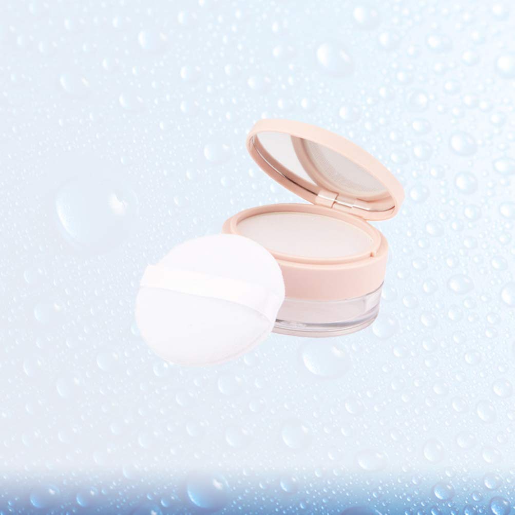 Refillable Loose Powder Container with Puff, Mirror & Mesh Sifter - Reusable Plastic Cosmetic Case for Makeup Touch-Ups & Travel