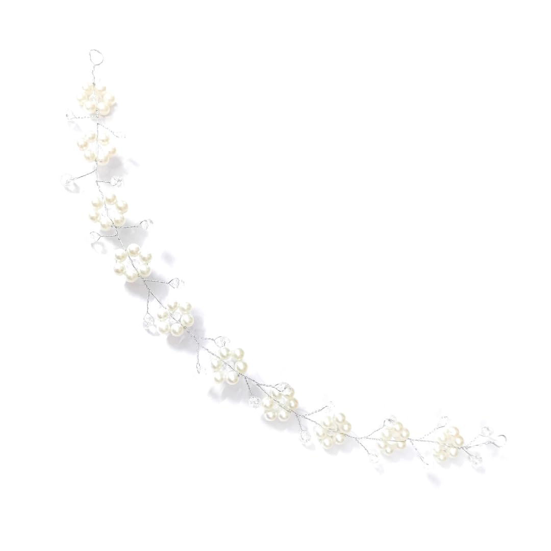 Floral Pearl Hair Pin for Women - Elegant Hair Veil & Judabun Hair Accessories for Weddings, Parties & Special Occasions
