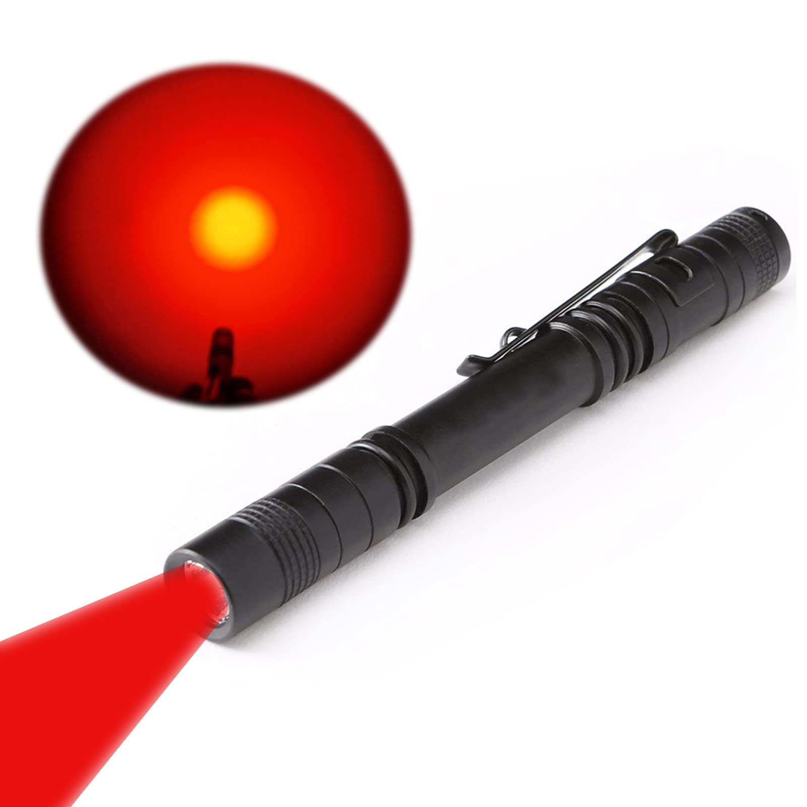 Red Light Pen Flashlight - Single Mode LED Penlight for Camping, Hiking, Beekeeping, Astronomy & Night Vision | Compact Animal Protection Tool for Outdoor Adventures & Aviation Use