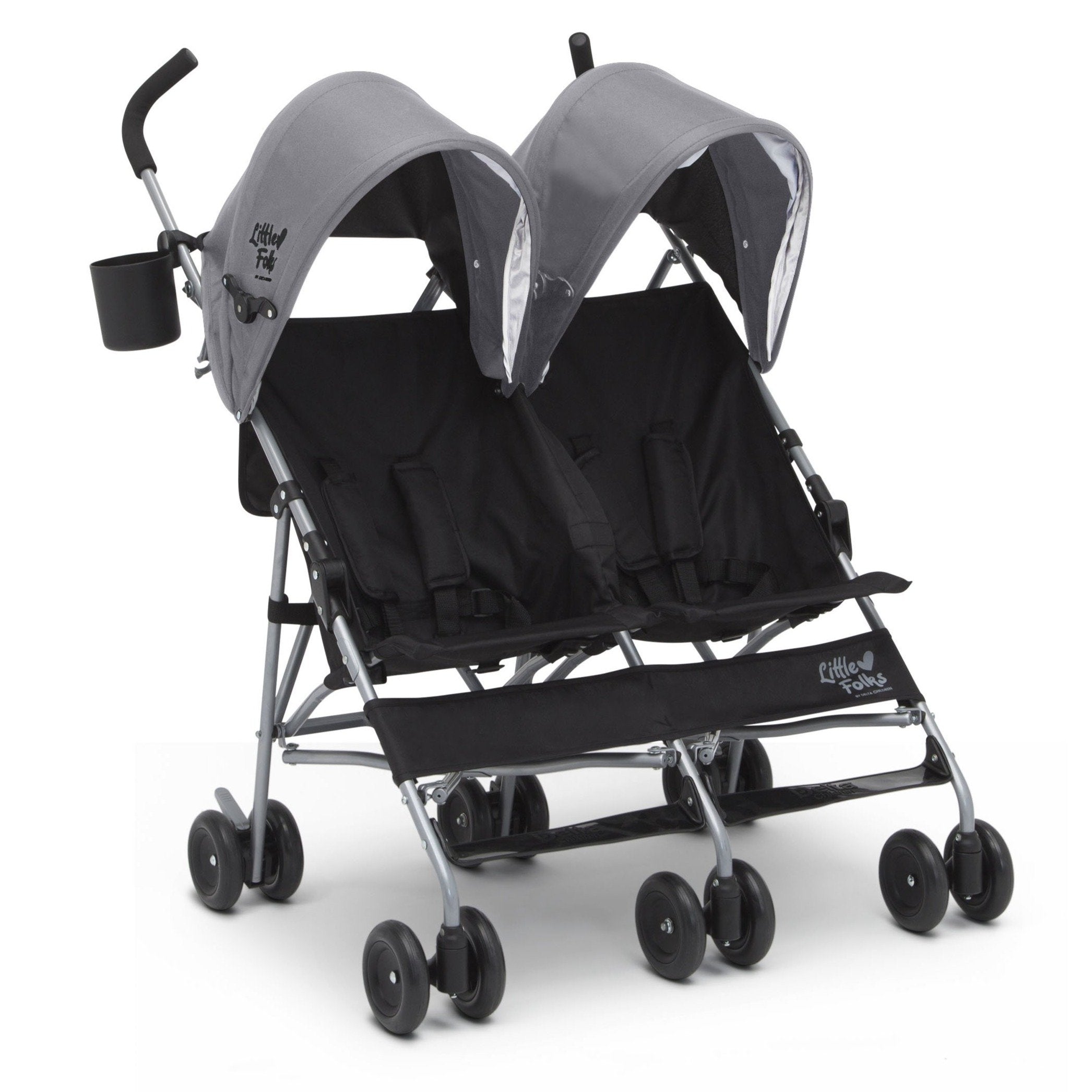 Olympia Side by Side Double Stroller for Twins - Lightweight Compact Foldable Baby Stroller with Canopy & Storage Basket - Perfect for Shopping, Travel & Outdoor Walks