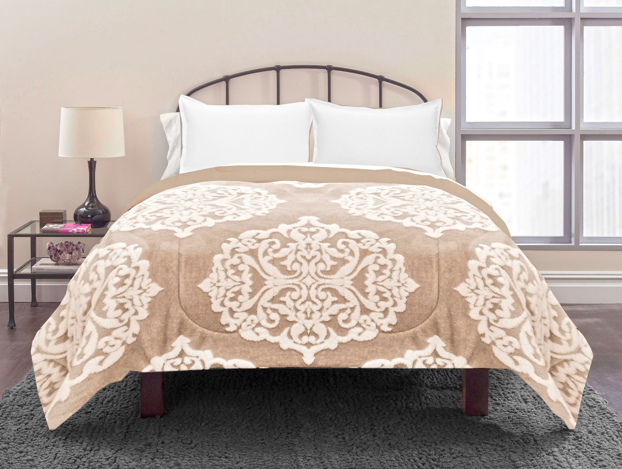 Premium Jacquard Chenille Comforter Set - Queen Size, Soft Brown Bedding for Cozy Comfort | Perfect for Master Bedroom, Guest Room & Winter Nights