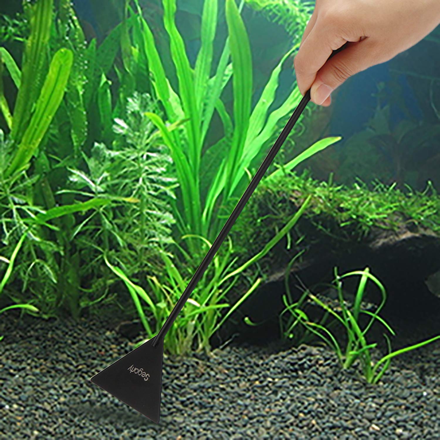 Segarty 6-in-1 Stainless Steel Aquarium Tools Set - Aquatic Plant Tweezers, Scissors & Spatula for Freshwater Planted Tank Cleaning, Aquascaping & Fish Care - Perfect for Beginners & Professional Aquarists