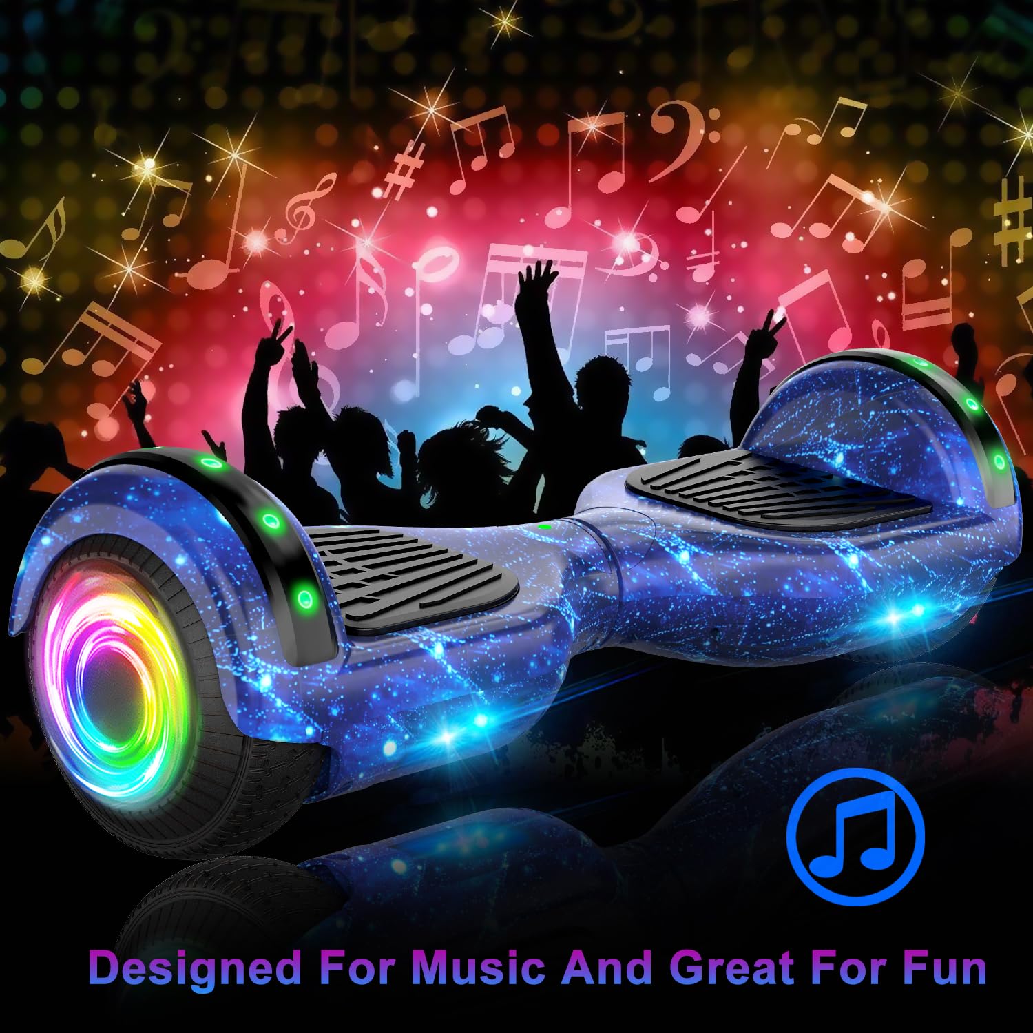 SISIGAD Hoverboard for Kids Ages 6-12 - Bluetooth Speaker & 6.5