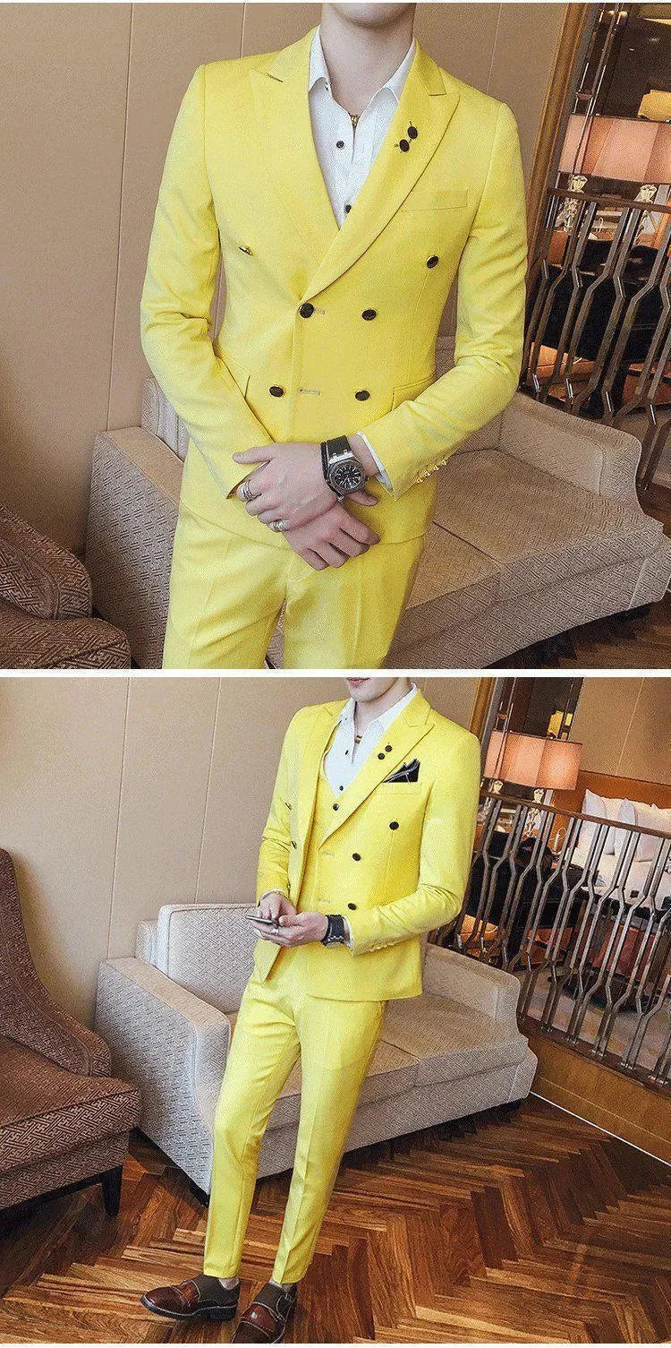 Stylish Slim Fit 3 Piece Suit for Men - Premium Business Formal Wear - Perfect for Weddings, Office Meetings & Special Occasions