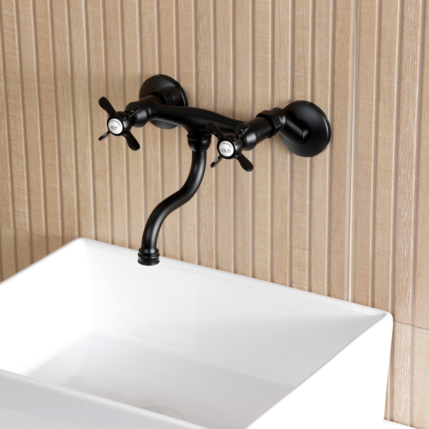 Essex Double Handle 2 Hole Wall Mount Bathroom Faucet - Chrome Finish for Modern Bathrooms | Perfect for Vanity Sinks & Powder Rooms