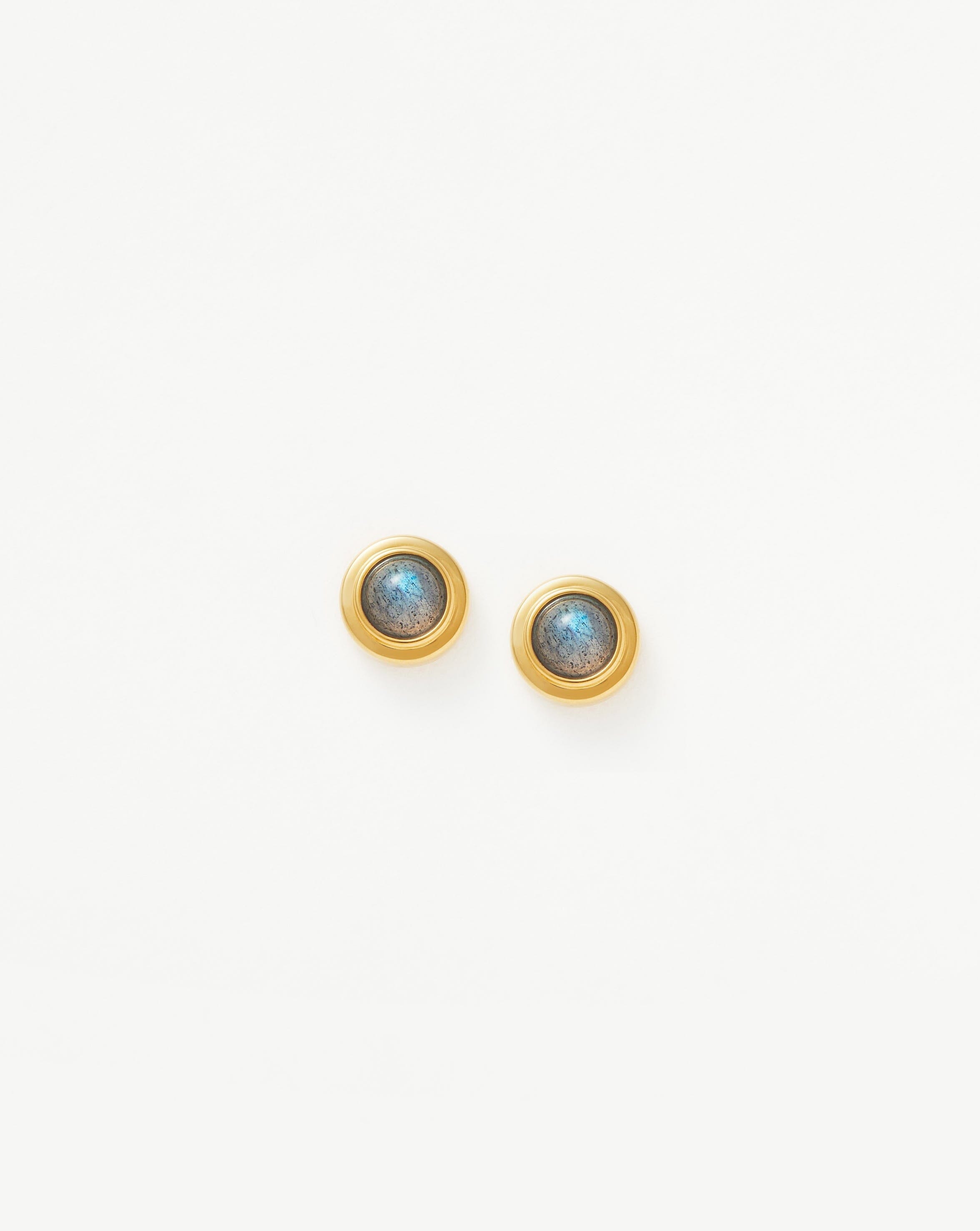 Zenyu Link Gemstone Round Stud Earrings - 18k Gold Vermeil Hypoallergenic Jewelry for Women | Perfect for Parties, Weddings & Everyday Wear
