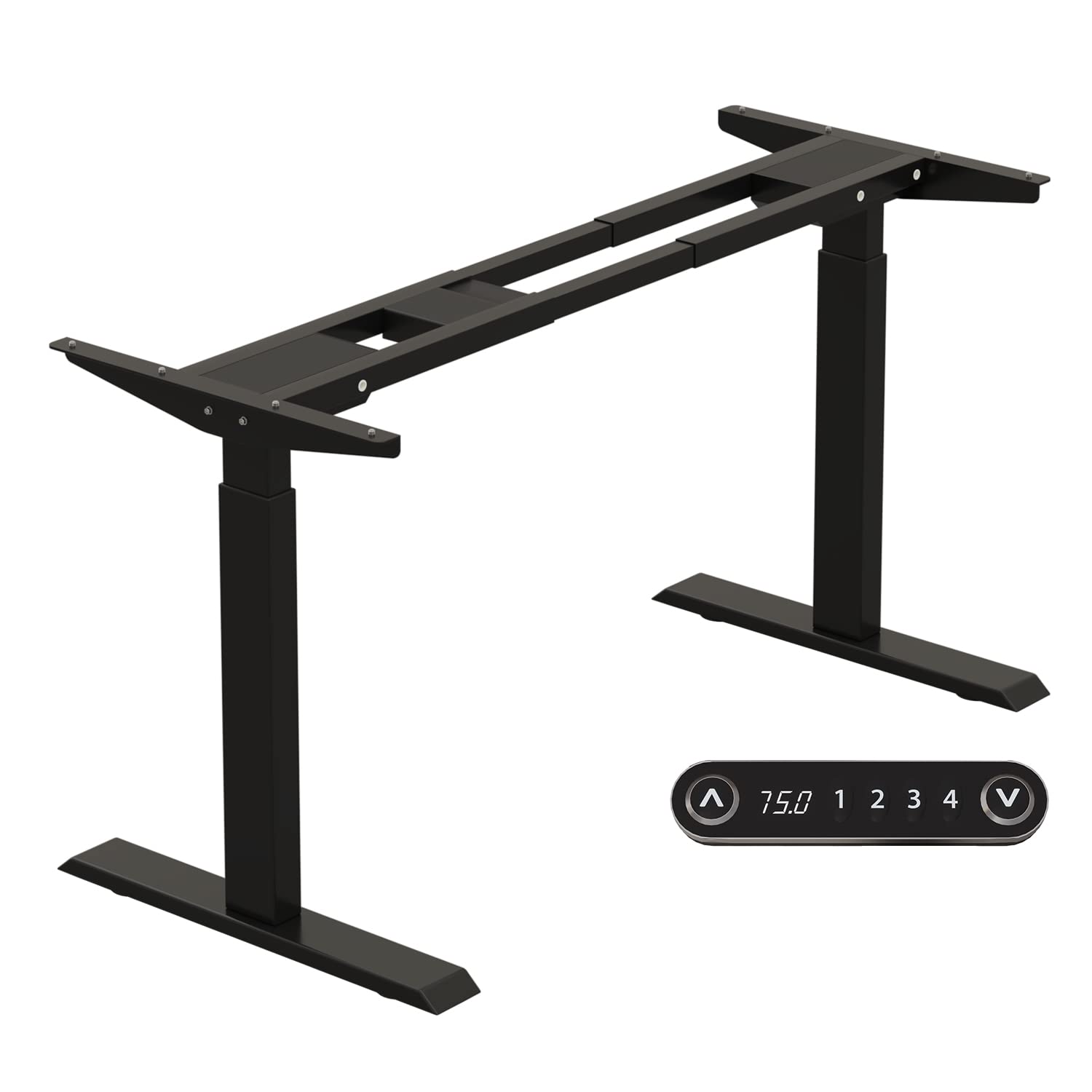 Dual Motor Electric Standing Desk Frame - Adjustable Height Stand Up Desk Base for Home & Office, Fits 48'' to 70'' Desk Tops (Black) | Ergonomic Workstation Solution for Remote Work & Study