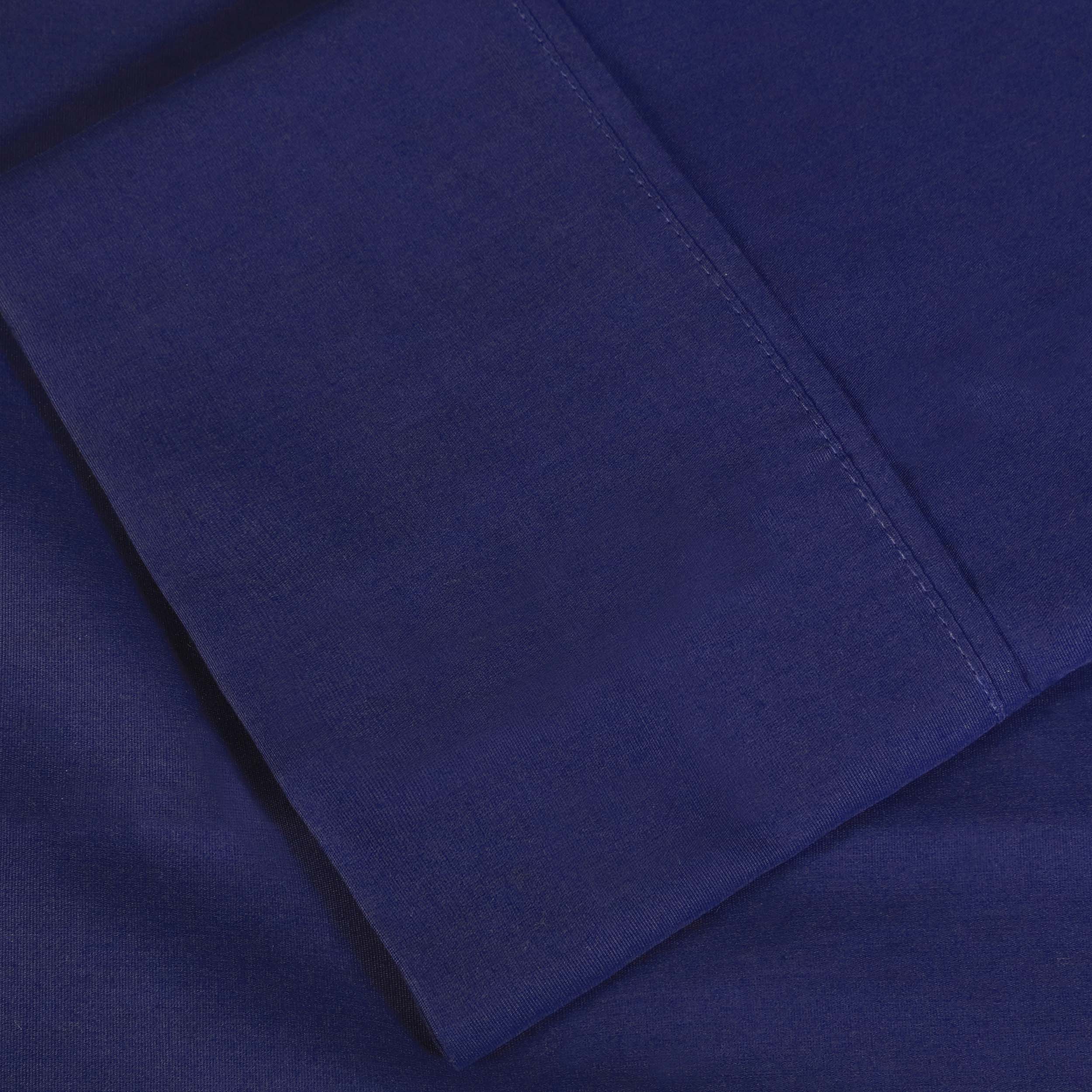 300 Thread Count Cotton Percale Solid Deep Pocket Bed Sheet Set - Queen Size, Soft & Breathable Luxury Sheets for Comfortable Sleep - Perfect for Master Bedroom, Guest Room or Vacation Home
