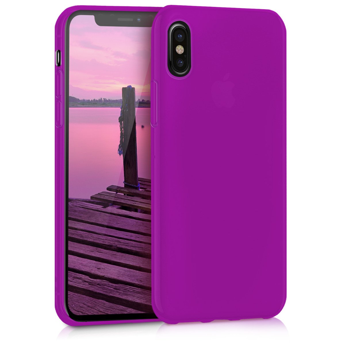 Premium TPU Case for Apple iPhone X - Slim, Flexible & Protective Soft Phone Cover in Neon Violet - Perfect for Everyday Use, Travel & Outdoor Activities