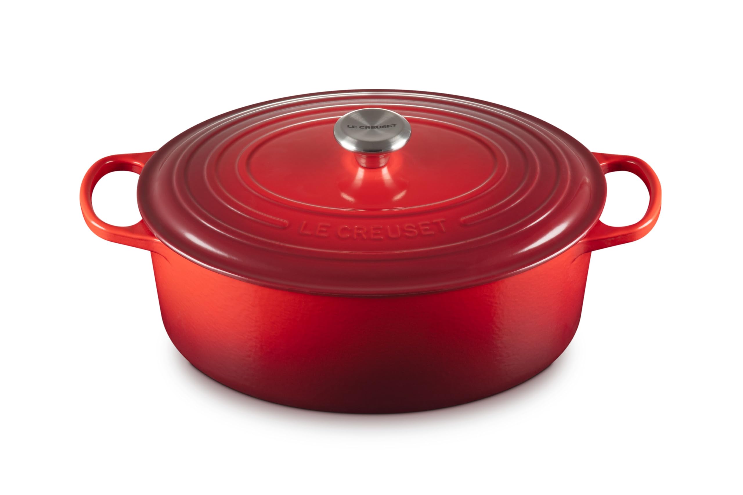 Le Creuset 8 Quart Enameled Cast Iron Oval Dutch Oven - Signature Cerise Red for Braising, Roasting & Slow Cooking | Premium Kitchen Cookware for Soups, Stews & Bread Baking