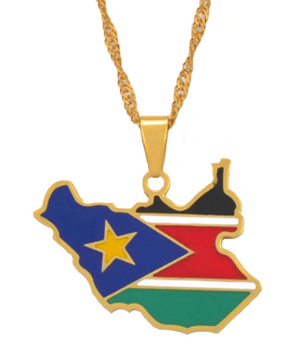 AccessCube Women's Country Map Flag Pendant Necklace - Gold & Silver Charm Jewelry with World Map Design - Perfect for Travel Lovers, Gift Giving & Patriotic Fashion