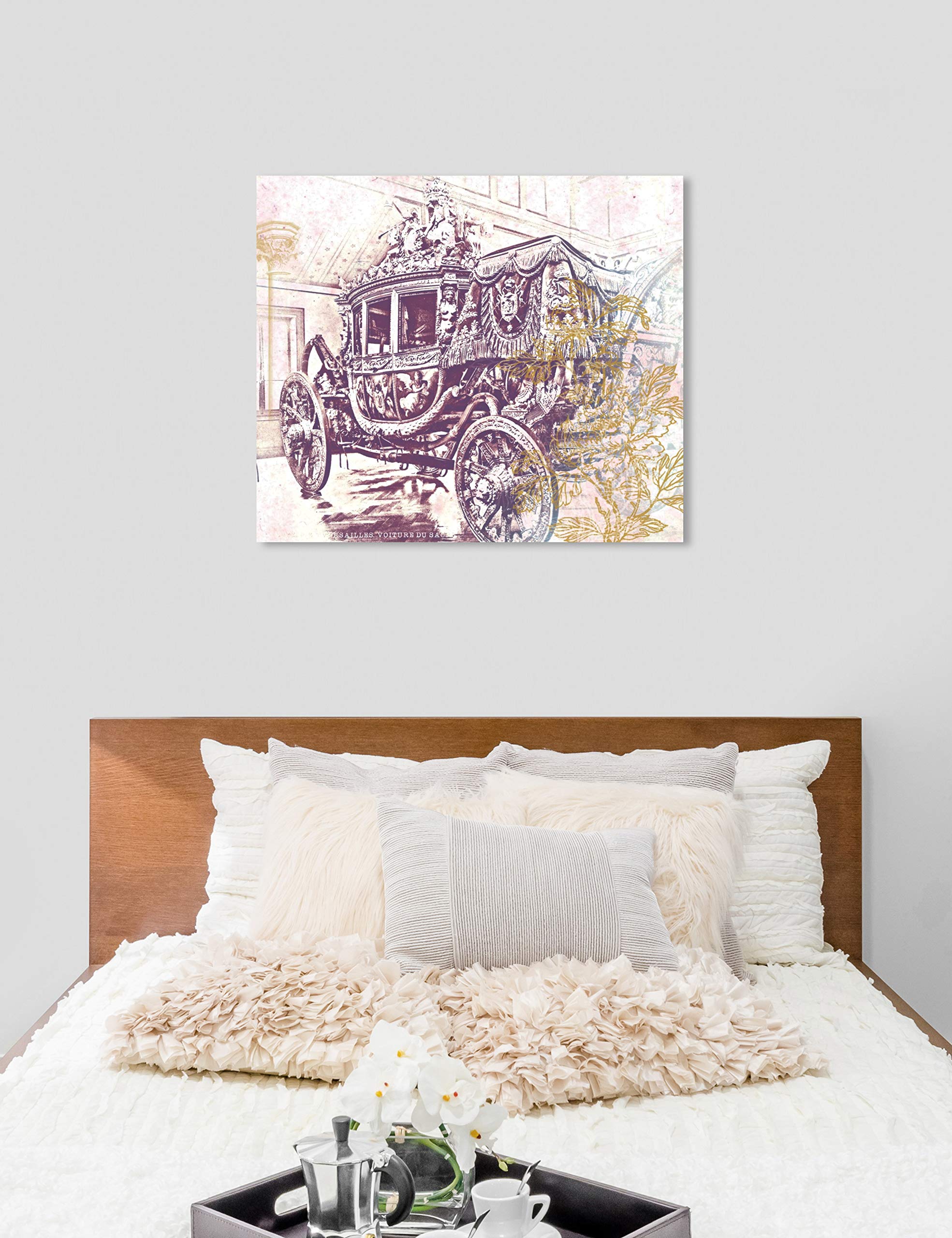 Oliver Gal Artist Co. 'Charles X Carriage' Classic Wall Art Canvas Print - 16x13 Inches Brown & Gold Home Decor - Perfect for Living Room, Bedroom & Office Wall Decor