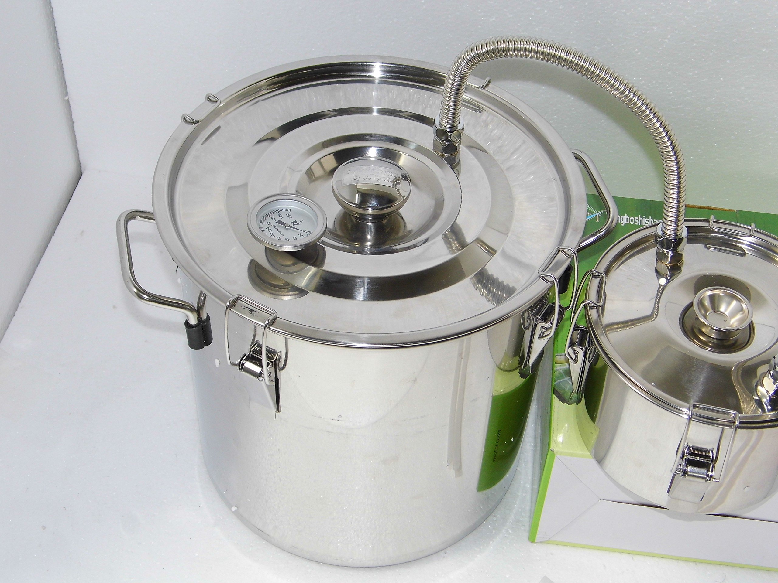 3-Pot 5 Gallon Stainless Steel Water Alcohol Distiller with Copper Tube - 18L Home Brewing Still Kit for Whiskey, Moonshine & Essential Oils - Perfect for DIY Spirits, Homemade Wine & Distilling Herbal Extracts