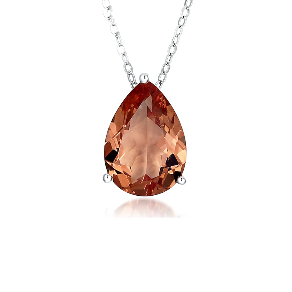 5.5 Carat Color Changing Zultanite Style Pear Cut Sterling Silver Pendant Necklace for Women | Perfect Birthday, Anniversary & Valentine's Day Gift | Elegant Jewelry for Parties, Weddings & Special Occasions