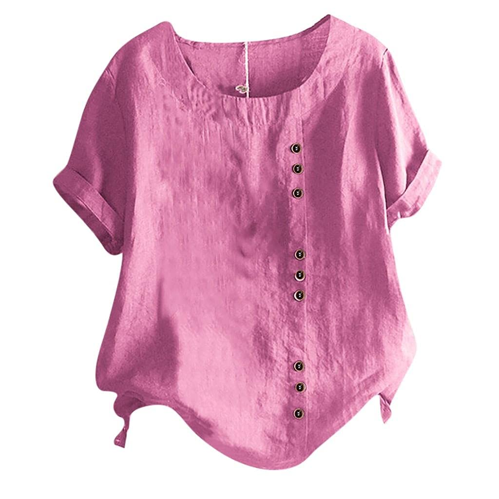 Women's Floral Graphic Tee - Short Sleeve Cotton Linen Shirt, Casual Boatneck Top for Summer | Perfect for Beach Outings, Weekend Brunch & Vacation Wear