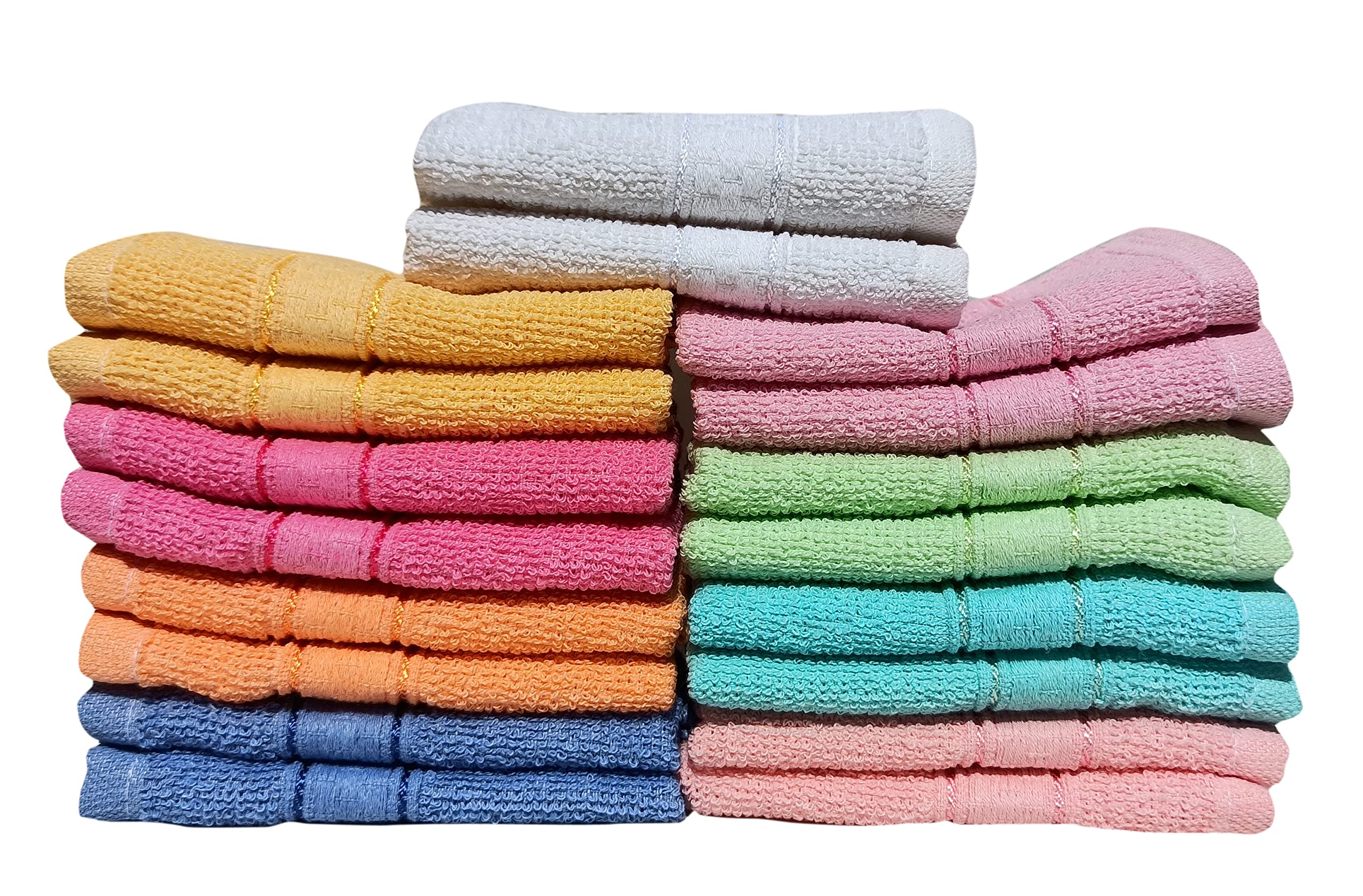 Premium 100% Cotton Face Towels (Pack of 12) - Soft & Absorbent Facial Towels for Skincare, Makeup Removal & Daily Use - Gentle on Skin, Ideal for Gym, Travel & Home Spa
