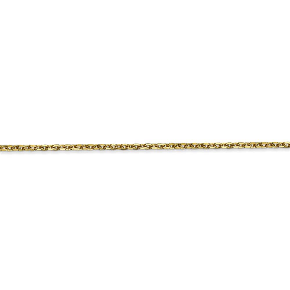 10K Yellow Gold Solid Diamond Cut Cable Chain Anklet - 1.65mm Thin & Durable - 9 Inch Adjustable Ankle Bracelet for Women - Perfect for Beach, Wedding & Everyday Wear