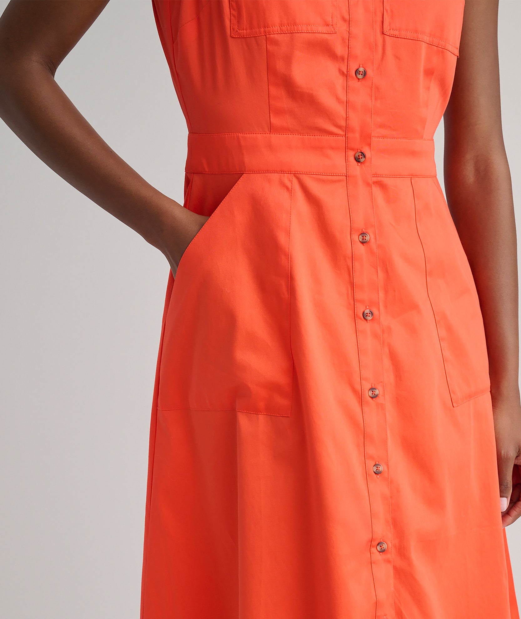 Breathable Stretch Cotton Sleeveless Cordelia Shirt Dress for Women | Summer Casual Wear & Beach Cover Up