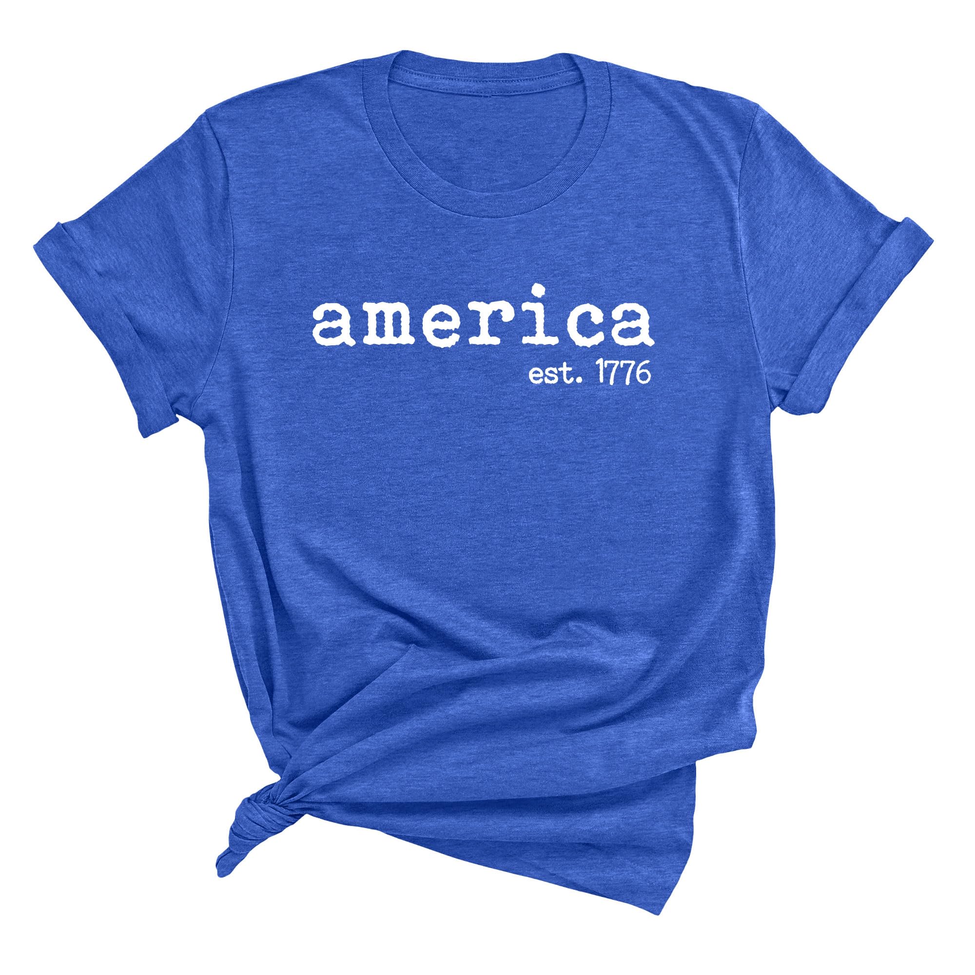 Patriotic USA T-Shirt - America Est. 1776 Fourth of July Shirt - American Flag Graphic Tee for Men & Women - Perfect for Independence Day Celebrations, BBQ Parties & Patriotic Events