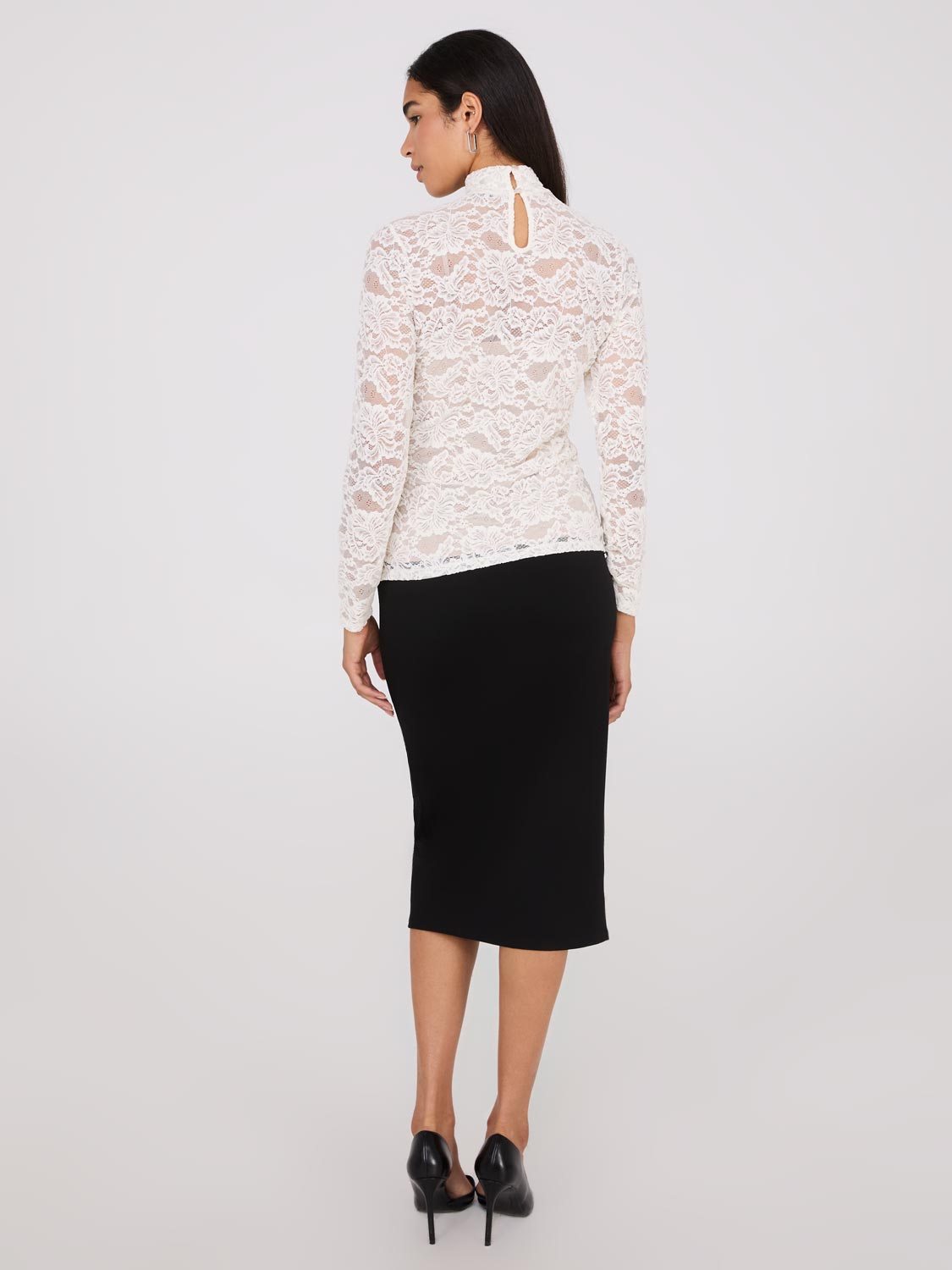 Elegant Lace Mock Neck Top with Cami - Women's Fashion Blouse for Work, Date Night & Special Occasions