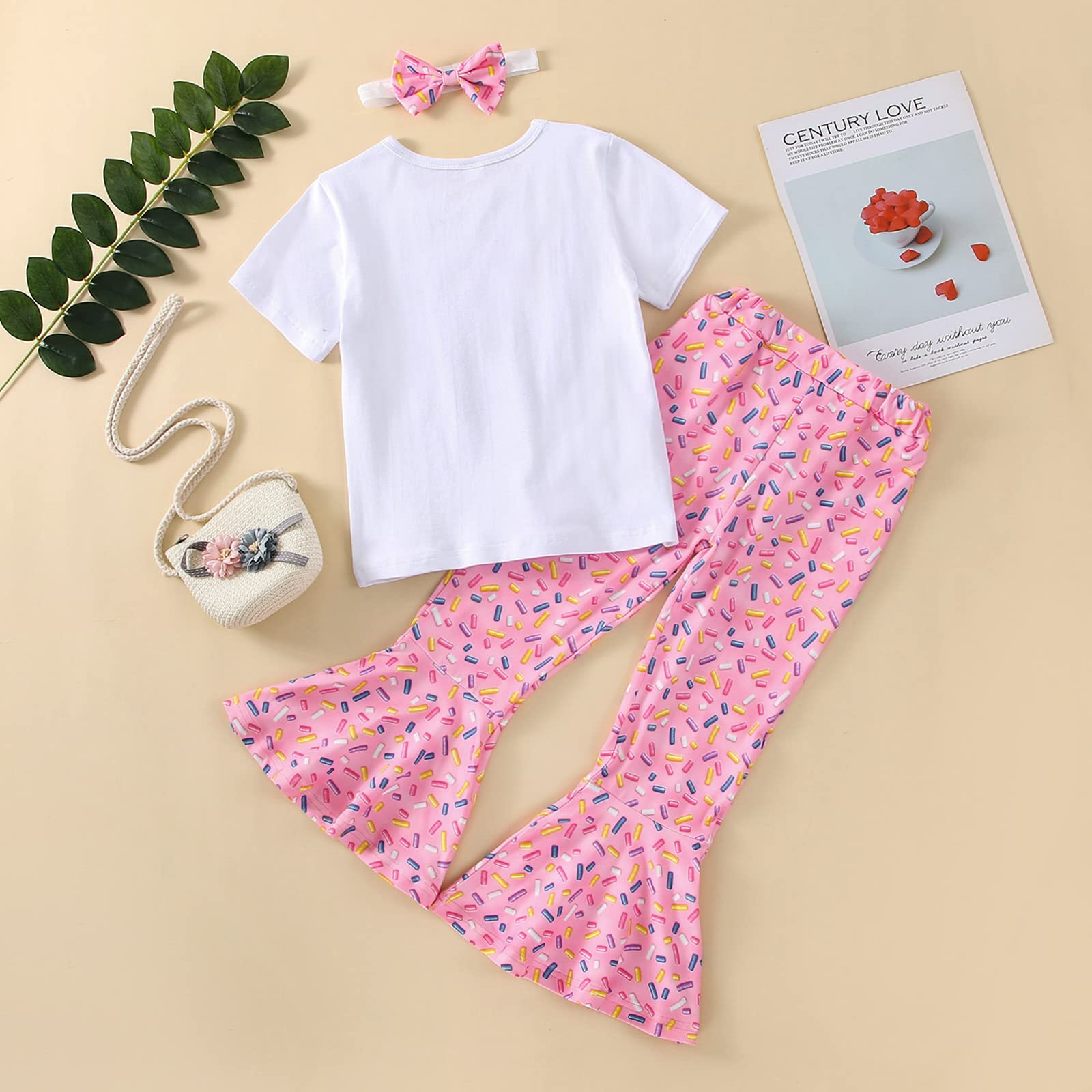 Newborn Baby Girls Pink Striped Tutu Dress & Headband 2Pcs Set - First Birthday Outfit, Casual Donut Print Skirt for Photoshoot, Party & Special Occasions