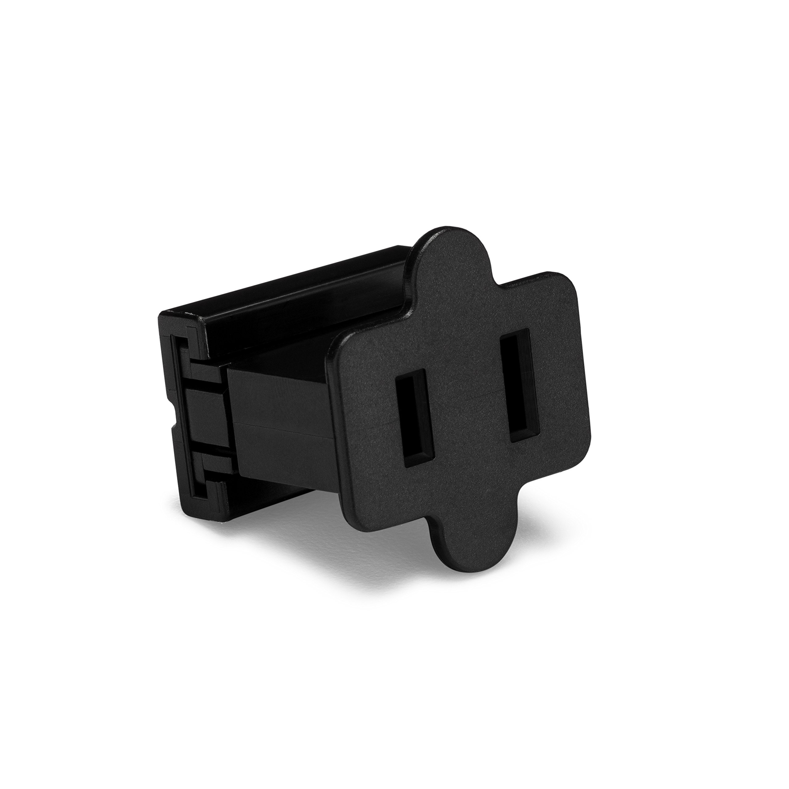 Black Female Inline Pass Through Slip Plug SPT-1 - 10 Amp Customizable Zip Plug for Professional Christmas Lights (100 Pack) - Perfect for Holiday Decorations, Indoor/Outdoor Lighting, and DIY Projects