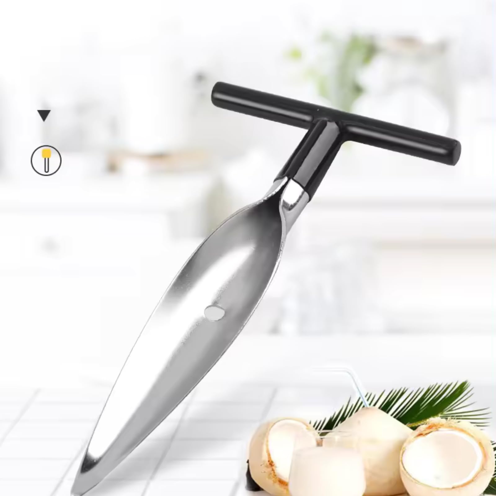Premium Stainless Steel Coconut Opener Tool - Smart Kitchen Gadget for Easy Coconut Water Extraction | Home Utility Accessory | Perfect for Fresh Coconuts, Smoothies & Tropical Drinks (Pack of 1)