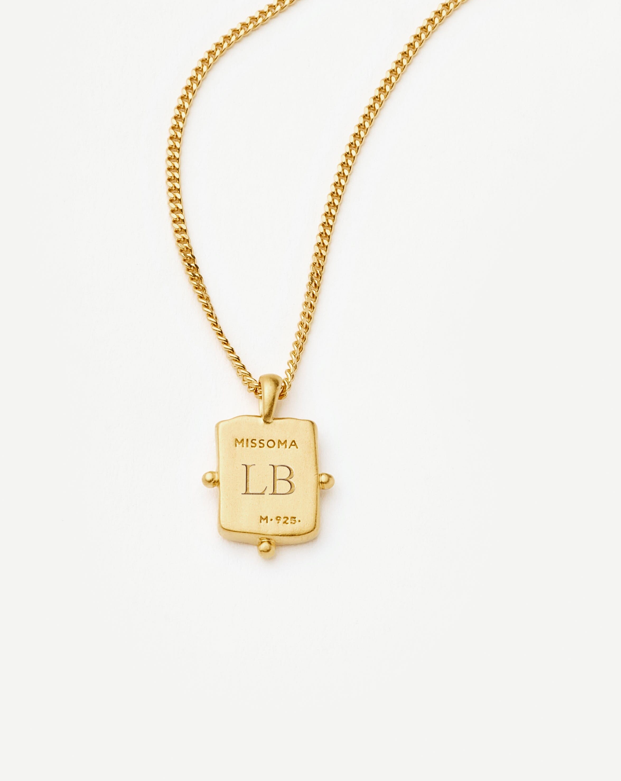 Lucy Williams Engravable Beaded Square Coin Pendant Necklace - 18k Gold Vermeil Jewelry for Women | Personalized Gift for Anniversary, Birthday & Special Occasions