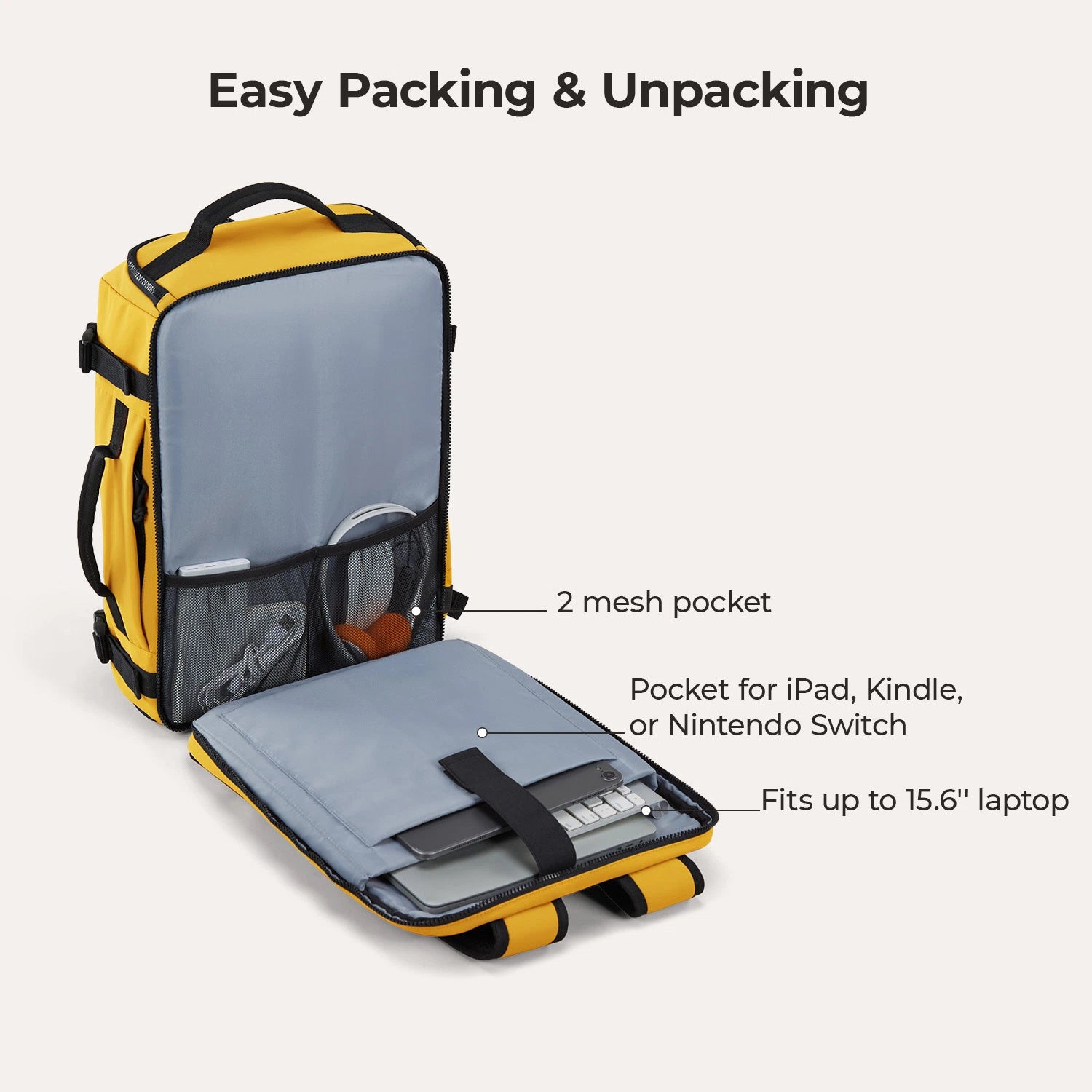 Blast Travel Backpack - Lightweight Waterproof Carry-On Backpack for Men & Women - Perfect for Airplane, Hiking, Camping & Daily Commute